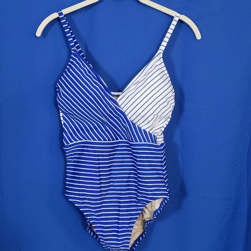Kona Sol Swimsuit Blue and White Stripes Design Sm (4/6)